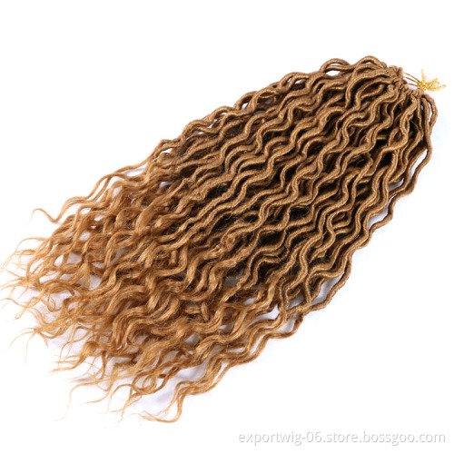 Wholesale Curly Goddess Locs Crochet Hair Extensions African Goddess Faux Locs 18 Inches Solid And Ombre Color Synthetic Fiber